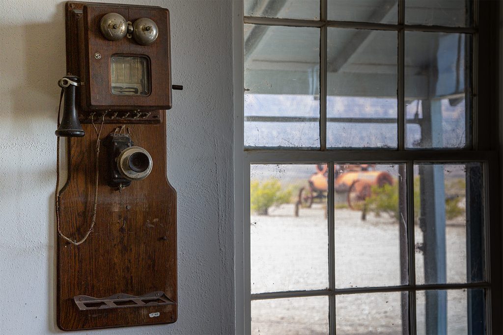 antique telephone big bend national park, texas. 